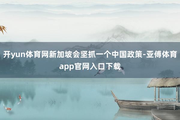 开yun体育网新加坡会坚抓一个中国政策-亚傅体育app官网入口下载