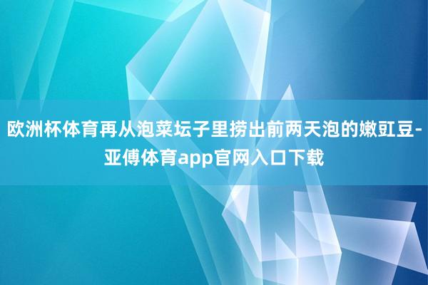 欧洲杯体育再从泡菜坛子里捞出前两天泡的嫩豇豆-亚傅体育app官网入口下载