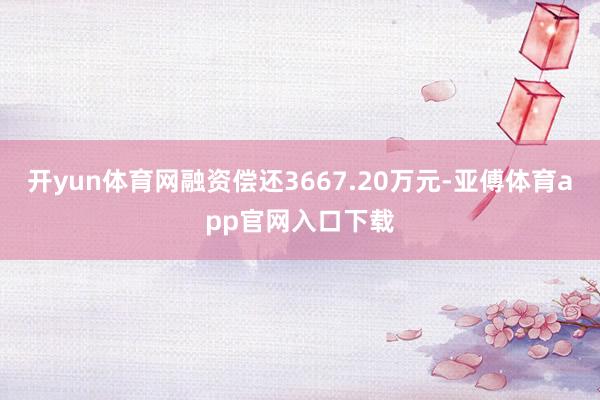 开yun体育网融资偿还3667.20万元-亚傅体育app官网入口下载