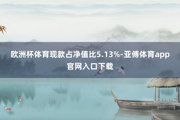 欧洲杯体育现款占净值比5.13%-亚傅体育app官网入口下载